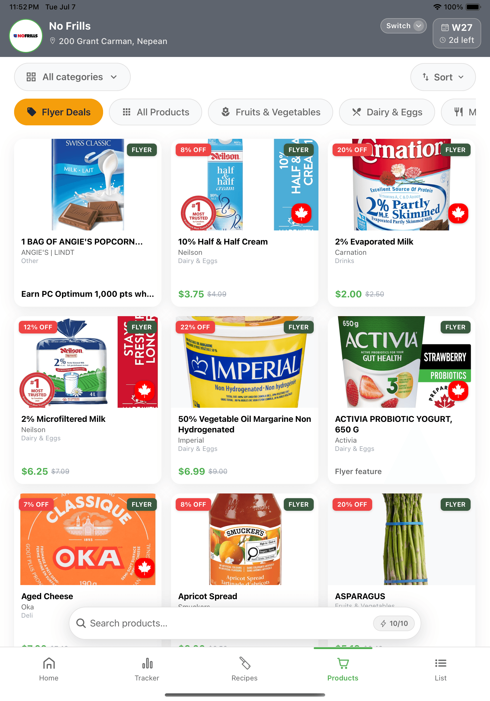 Deal Dish flyer deals on iPad