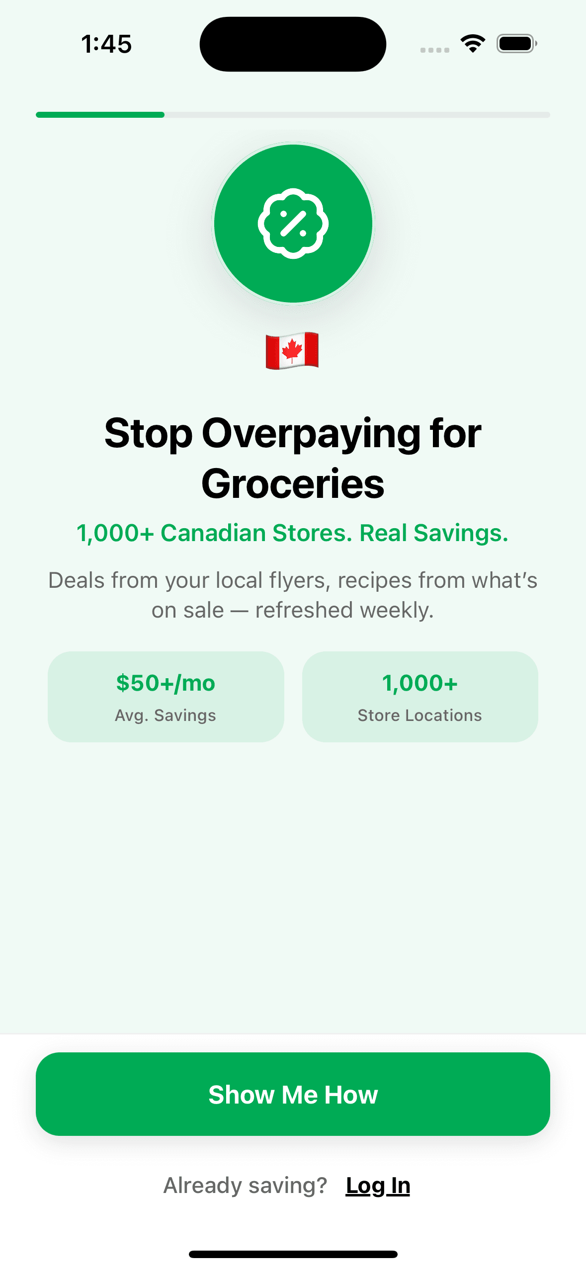 Deal Dish onboarding — budget and preferences