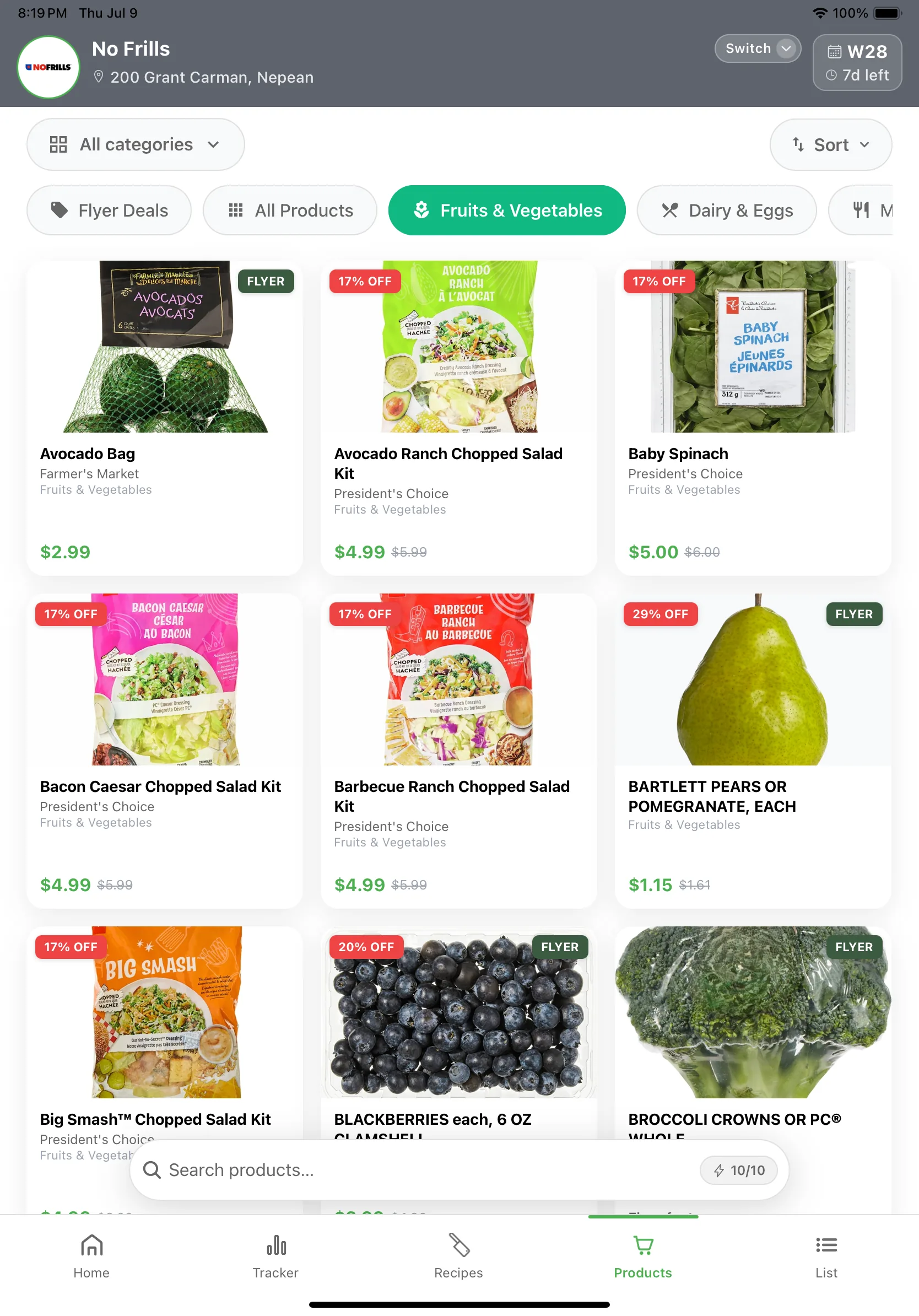 Deal Dish flyer deals on iPad