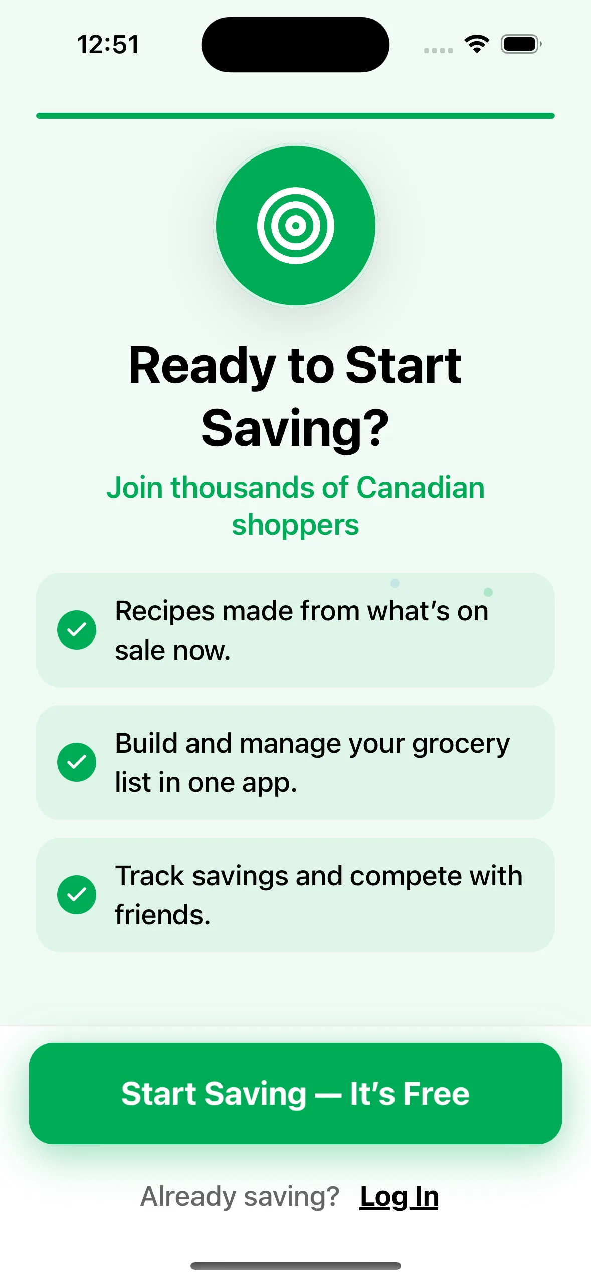 Deal Dish onboarding and preferences on iPhone