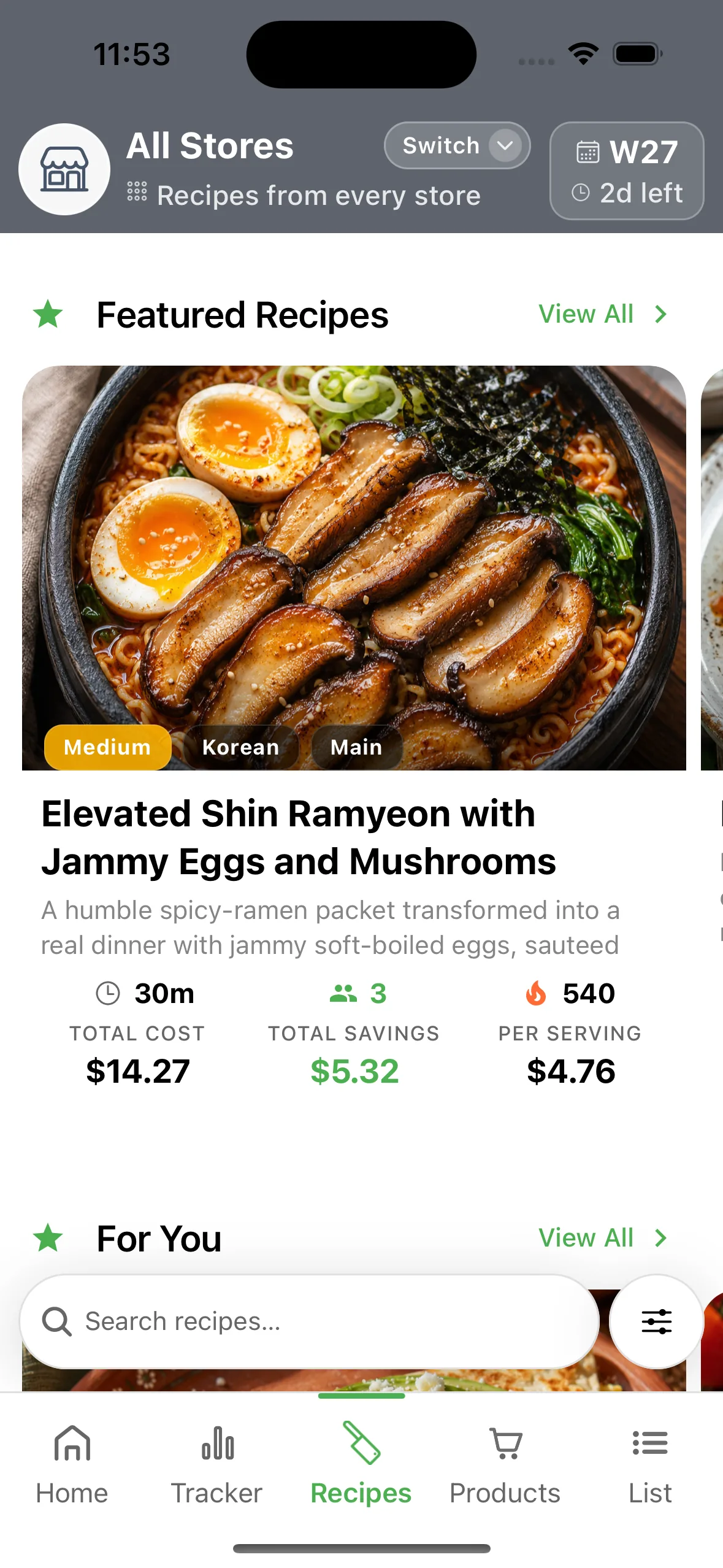 Deal Dish recipe screen on iPhone