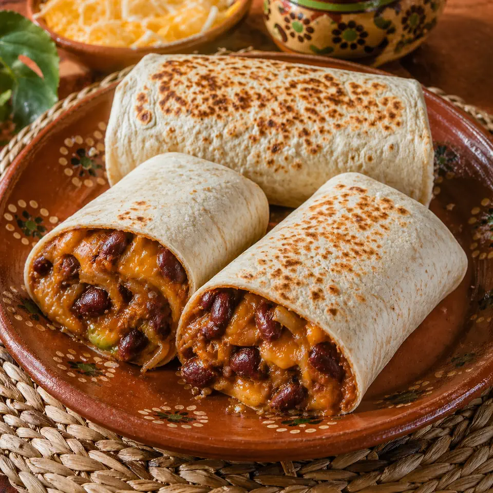 Bean & Cheese Burritos, plated